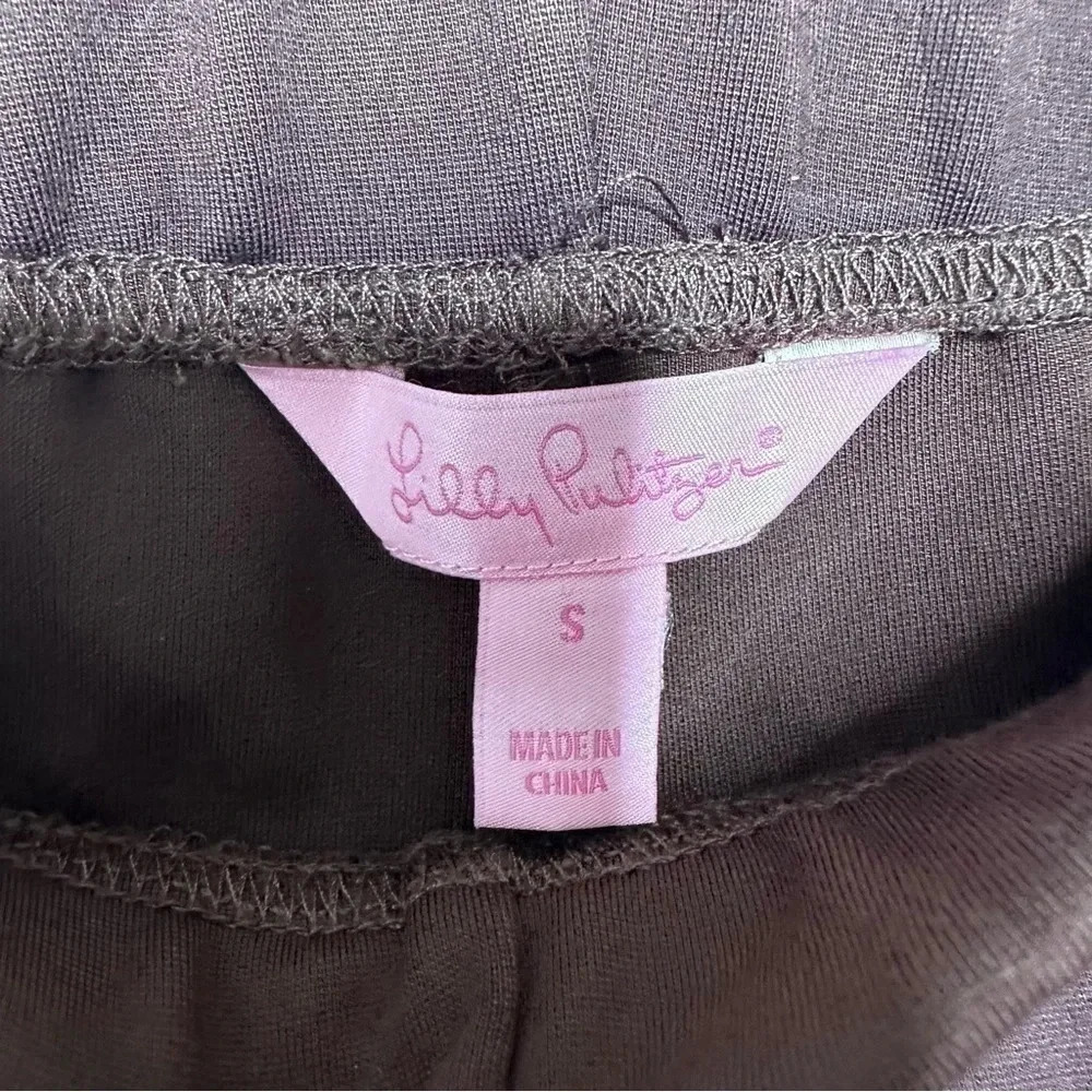 Lilly Pulitzer Brazilian Brown Pull-On Ponte’ Seamed Travel Pants Size Small - Picture 6 of 8